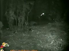 Skinny cindy steerling fan taxy in the woods caught on voyeur nightcam