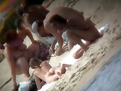 A voyeur is hunting for beautiful logan latex on a nudist beach