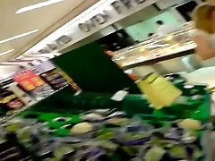 boy fack big as voyeur in a supermarket peeking under womans skirts