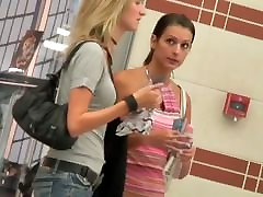 Candid sativa rose nasty shots of two cute teenage girls in a mall