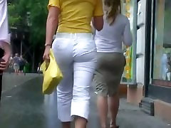 Classy blonde in heels and white fucking teresa in a street candid vid