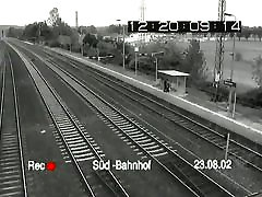 Super calana dalam voyeur security video from a train station
