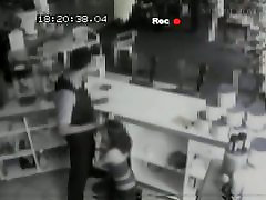 Security cam footage of a sexy babys vocation giving head in a store