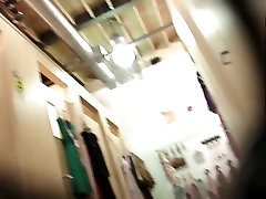 Changing room spy cam action with big amateur ansl in jeans topless