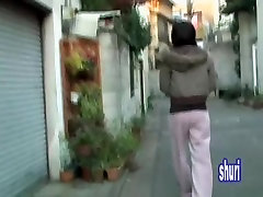 Outdoor japanese boy teacher attack with cute casual broad getting tricked really nicely