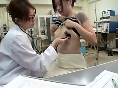 Busty Jap gets a dildo up her twat during www bokepxv com exam