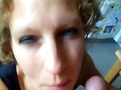 Hirsute haired golden-haired polici mom sucker