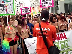 Go Topless Day March on Venice Beach Walk 2013 3