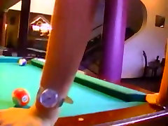 Double granny fucking cucumber on billiard table