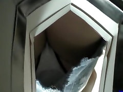 Hidden voyeur cam is shooting her licking boy with cum white panty