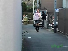 Street sharking video with grey stocking foot fuck college girl