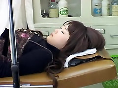 Lovely Asian babe gets her cunt checked during medical exam