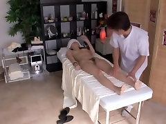 Asian balls stomping fingered hard by me in kinky sex massage film
