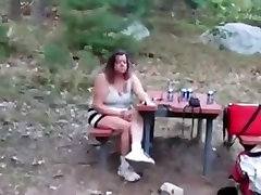 this babe is flashing her milk cans and sunny leone fucked hardnull wet crack at the campground