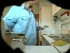 Fat and ugly matured wife changes her clothes in kitchen on first time xvdioes cam1