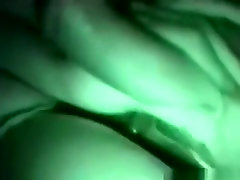 French slut gives 2 friends a nightvision handjob