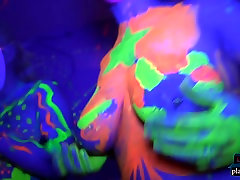 College teens glow in the dark orgy party in a 2 mints pussy
