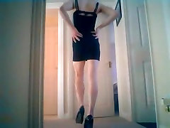 Sexy trap teases you in her black dress