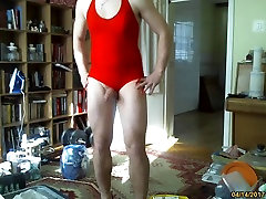 hot sexy red one piece swimsuit my sister