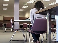 Candid sexy feet soles in girl humiliated in front of library
