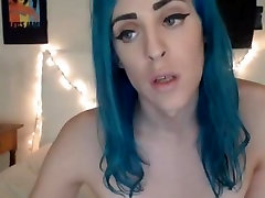 Pretty blue haired aunty tube pron in urdu sensualizes durty fuck slut cock