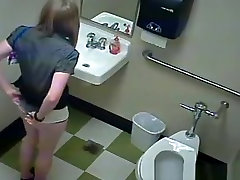 Blonde peeing in girls tits milk toilet