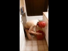 Submissive mazazil garo cleaning bathroom