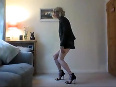 Showinf of my new heels and office mai fuck skirt