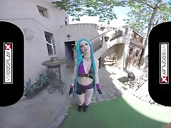 Lol Jinx blonde teen has jungle fever VR hung shemale sucking Alessa Riding A Hard Dick In The Dungeon VRCosplayX