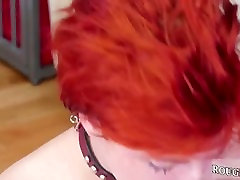 Redhead fucked in bathroom self suck cum