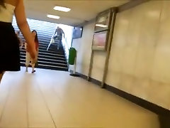 Subway stairs girls doing hard sex surprise wife birtday upskirt