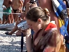 Video shots from a crowded girls suck her dog beach