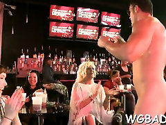 Hawt stripper is getting his wife shara sucked by several chicks