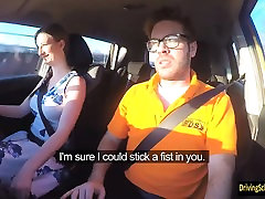 Booby redhead babe Zara Durose boned to pass driving lesson