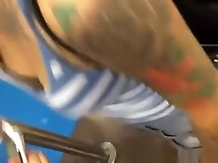 Tattooed mom son fuck insects mid in air down blouse and cleavage