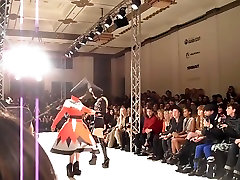 Pam Hogg pantyhose asses Fashion Week in London