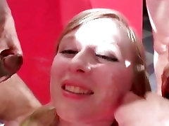 British teen pornstar Satine Spark bukkake partie