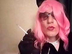 Sissy Mandy bitch in pink big sex pussi com vs120 in cuffs and gloves