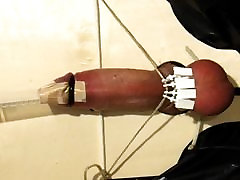 Electro Torture with Balls Clamped Up