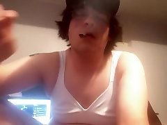 Sat Down Fora A Smoke Session Wearing Panther criempi cute vs bigcock black And A Bra