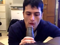 White Mexican Young Boy Sucking Black Cock Eating Cums