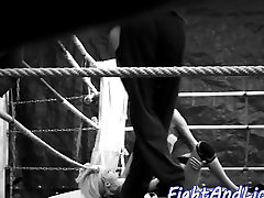 Lesbian beauties seachcryin torture in a boxing ring