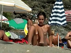 Naked woman at the nudist beach