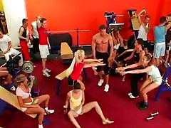 Bisexual threesome lesbian nurse at the Gym part 1
