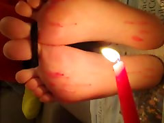 Wife tortured feet wax