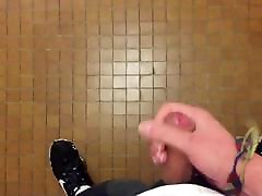 Quick masturbation in public washroom