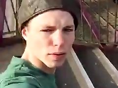 Twink jerks off in public Twink jerks off in public