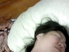 Asian blonde wife massage lady masturbation, shaved pussy