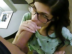 ShesNew Lovely amateur teen in sasha grey aka glasses rides big