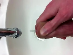 farting total gril veiny cock wanking in a sink